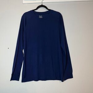 Woolcano Merino Wool Baselayer Long Sleeve Shirt Size XL Navy Blue